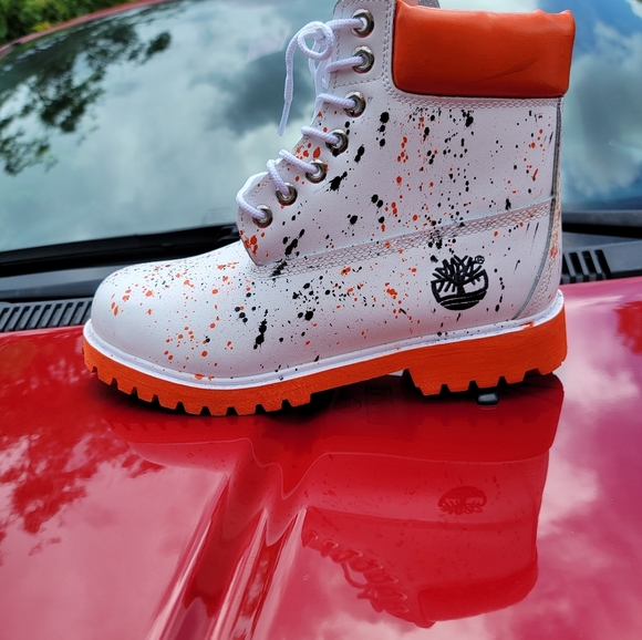 Custom timberland orange splash size 7 main image 4